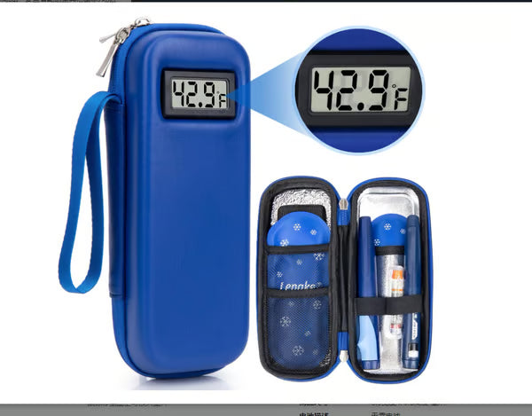 Insulin Cooler Travel Case with Temperature Display - Black