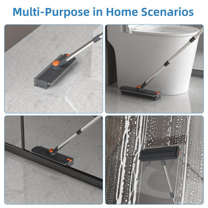 Durable 3-in-1 Rotatable Floor Scrub Brush with Long