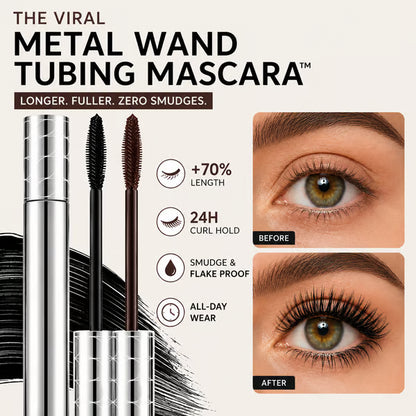 Metal Wand Tubing Mascara – Long-Wearing Tubing Formula for Stunning Length & 24H Smudge-Proof Curl ✨👁️🖤