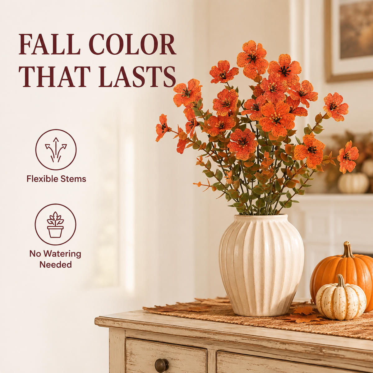 🎁 Last Day 50% OFF - Fall Artificial Flowers For Halloween & Autumn Decor