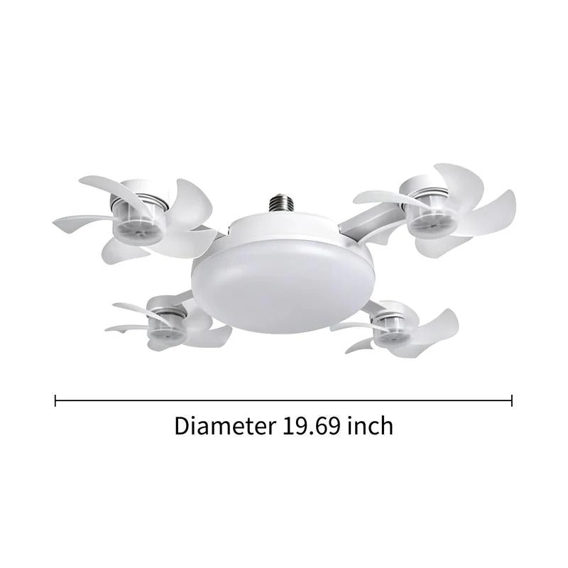 E27 Ceiling Fan Light with Remote, Silent LED Fan & Light 2-in-1 for Bedroom
