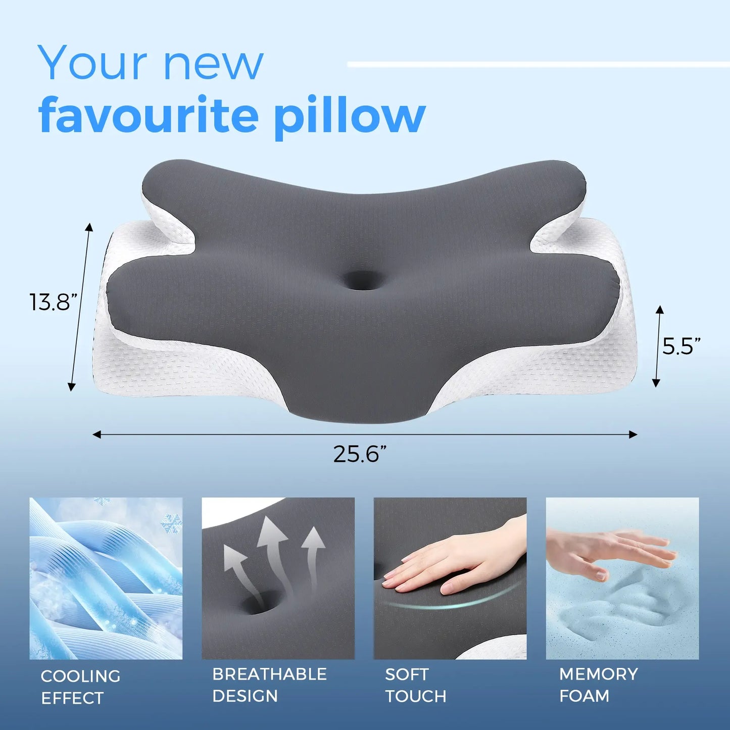 😴Last Day 49% OFF🔥Cervical Neck Pain Memory Foam Pillow