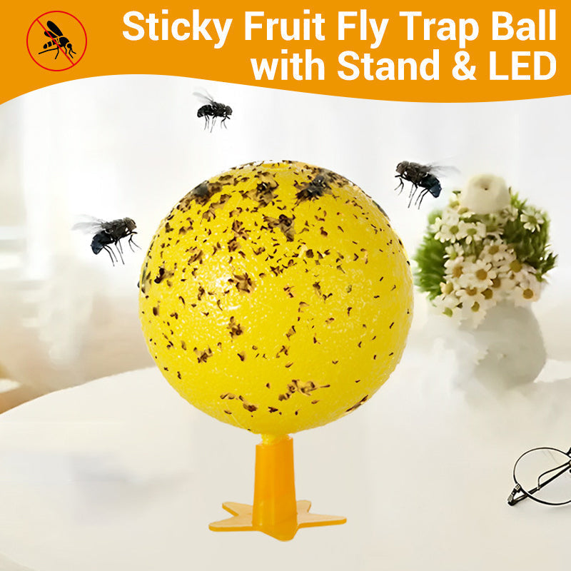 🍎 Sticky Fruit Fly Trap Ball with Optional USB LED Light 🪰