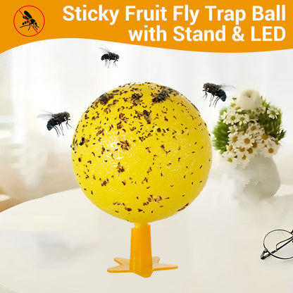 🍎 Sticky Fruit Fly Trap Ball with Optional USB LED Light 🪰