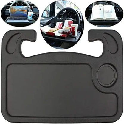 Steering Wheel Tray Table 🚗🍔 – Foldable, Cup & Tablet Slot, Lightweight