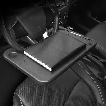 Steering Wheel Tray Table 🚗🍔 – Foldable, Cup & Tablet Slot, Lightweight