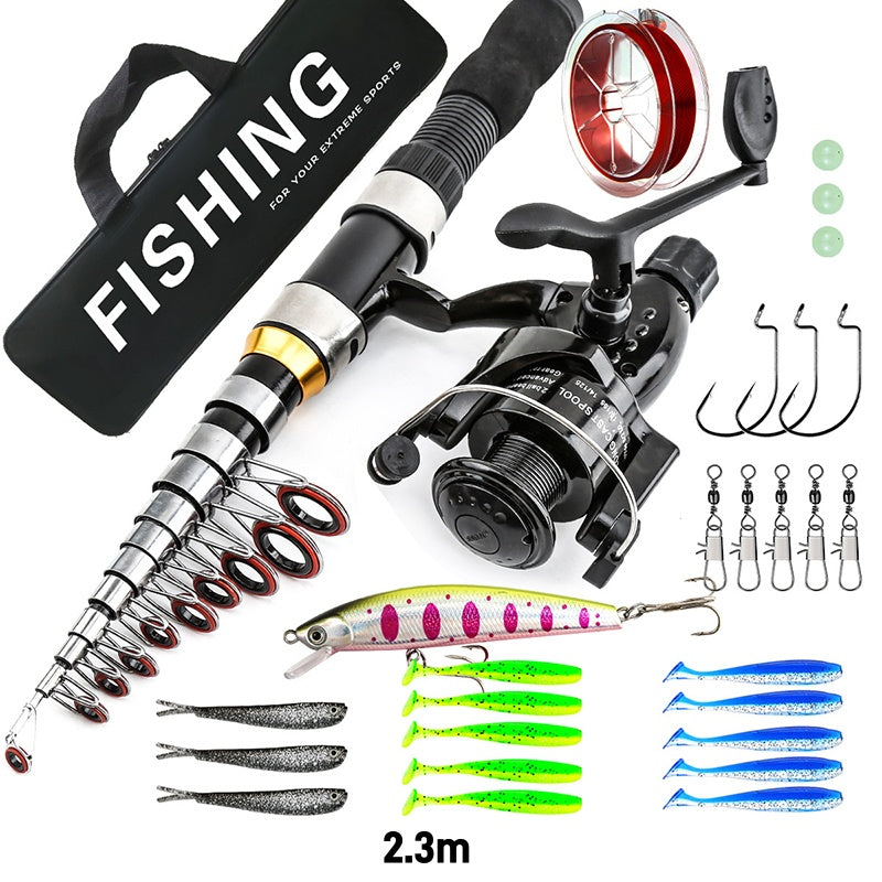 🎣 Telescopic Fishing Rod and Reel Combo Kit with Lures and Bag 🐟